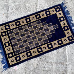 EID Prayer Rug Ramadan Rug Jai Namaz Blue Tone Soft Rug Jainamaz Musalah New